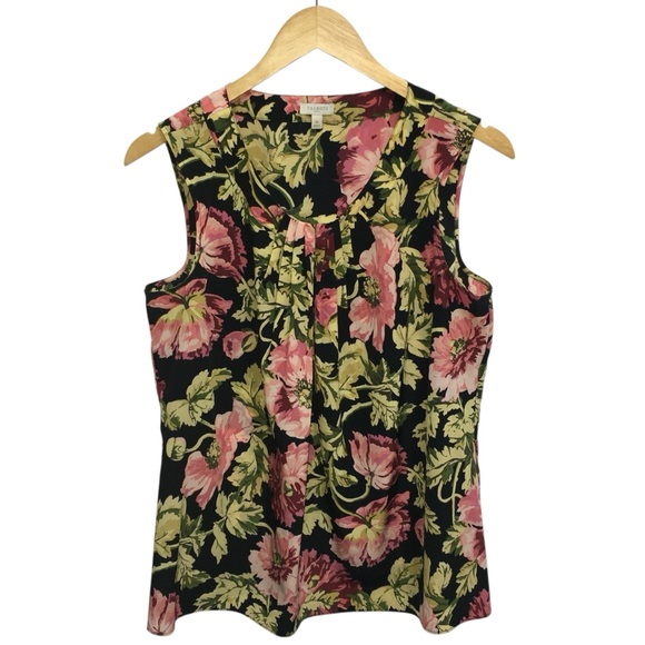 TALBOTS Factory Sleeveless Front Pleated Top Blouse - Women’s Medium - Picture 9 of 13
